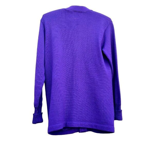 Varsity Jacket Vintage Class Sweater 50s High School Purple Wool S - Picture 3 of 15